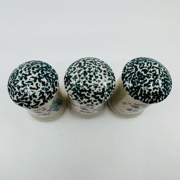 Atico Let It Snow Stoneware Sugar/Salt & Pepper Shaker Set of3 Christmas/Holiday - Picture 3 of 8